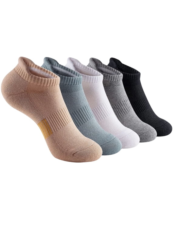 Compression Socks,Unisex Cushioned Sole Arch Support Athletic Ankle/Crew Running Hiking Socks 5 Pairs