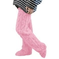 thumbnail image 1 of Compression Socks, Winter Warm Socking Leg Cover Home Knee Socks Thick Woolen Pants Leg Warmers Fashion Soft Stretch Socking, Socks(Pink,One Size), 1 of 4