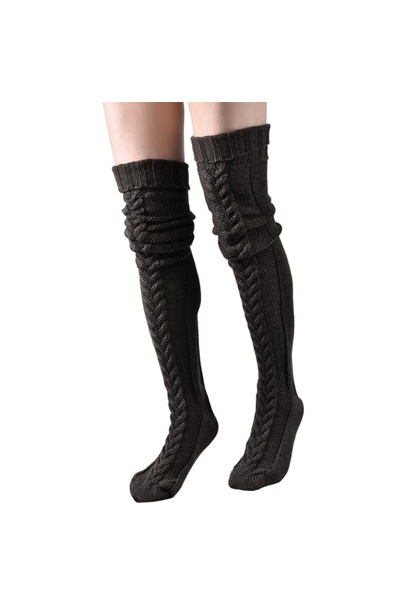 Compression Socks for Women - Cable Knit Over The Knee Long Socks, Thick Warm Soft Fit Winter Stackable Fall Must Haves, Wide Calf Socks for Maternity