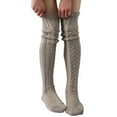thumbnail image 1 of Compression Socks for Women - Cable Knit Over The Knee Long Socks, Thick Warm Soft Fit Winter Stackable Fall Must Haves, Wide Calf Socks for Maternity, 1 of 3