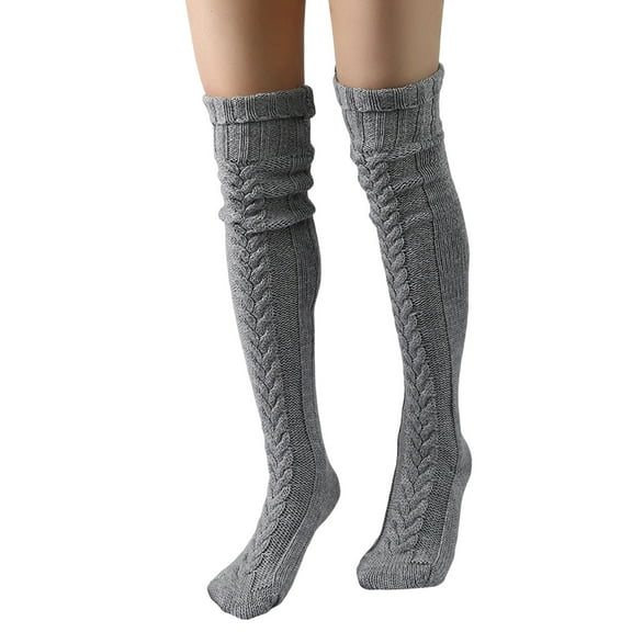 Compression Socks for Women - Cable Knit Over The Knee Long Socks, Thick Warm Soft Fit Winter Stackable Fall Must Haves, Wide Calf Socks for Maternity