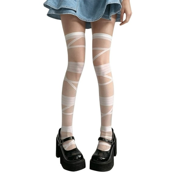 Compression Socks for Women – Cute Nursing Support Hose for Work Comfort Women's Fashion Pile Socks Solid Color Hollow Bandage Long Tube Over The Knee Stockings Women Thin