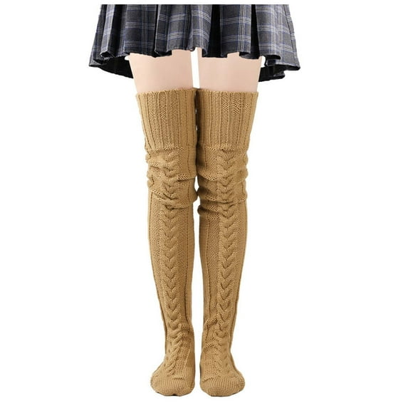 Compression Socks for Women - Fall Winter Knit Stackable Socks, High Knee Pom Pom Soft Comfort Thermal Design, Over The Knee Socks for Casual Winter Wear