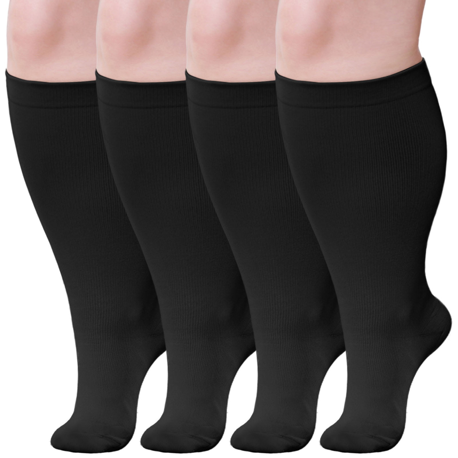 LOFIR 4XL Medical Compression Socks, 2 Pairs, Knee High for Circulation, Running, Nursing