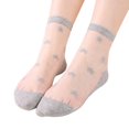 thumbnail image 1 of Compression Socks for Women, Ladies Spring And Summer Leisure Transparent Solid Colour Star Stockings Cool Glass Stockings Soft Short Stockings, Socks(Grey,One Size), 1 of 3
