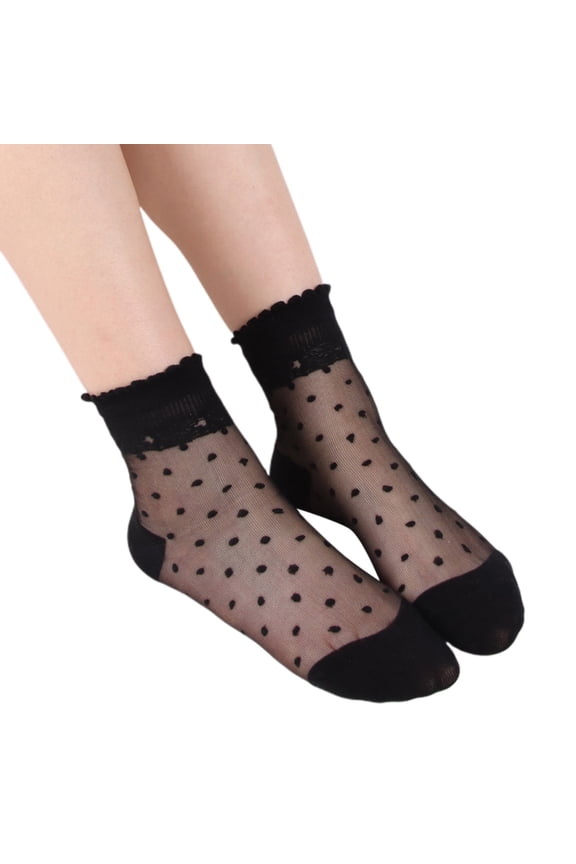 Compression Socks for Women, Ladies Spring And Summer Leisure Transparent Solid Colour Stockings Cool Glass Stockings Soft Short Stockings, Socks(Clear,One Size)