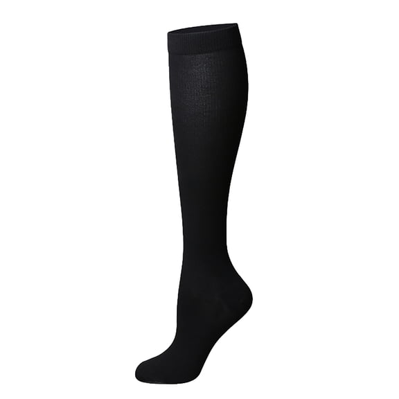 Compression Socks for Women & Men Breathable Soft Mid Tube Slimming Thigh Sports Pressure Calf Knee High Socks Circulation Support for Athletic Running Cycling & Traveling,Black
