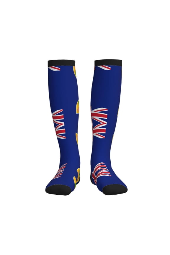Compression Socks Women Men Flag Of The Turks And Caicos Island Knee High Support Circulation Socks for Running Travel