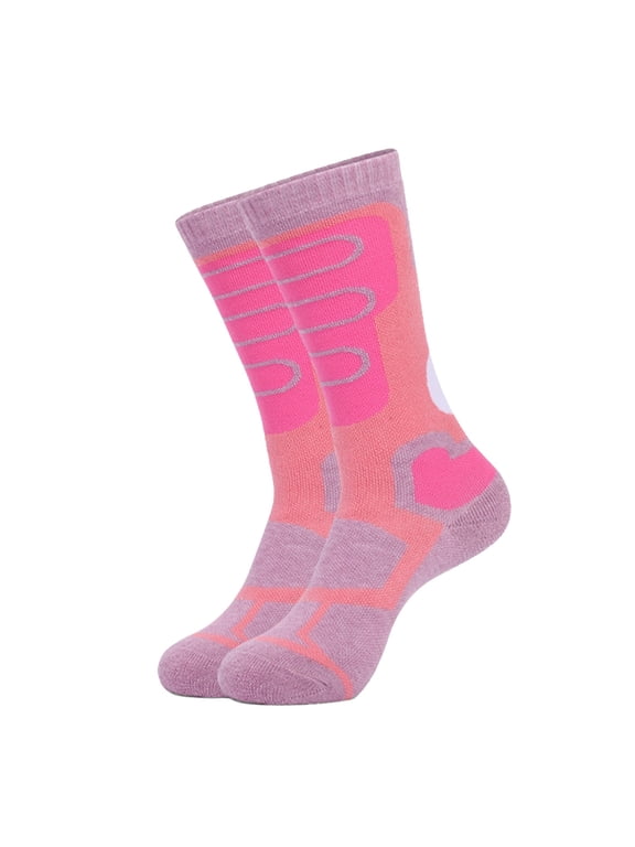 Compression Socks for Women Men, Knee HighAthletic Socks for Running, Travel, Breathable Stretch Comfort Hosiery, Daily Wear Ski Socks for Snowboarding Purple 3-6Y