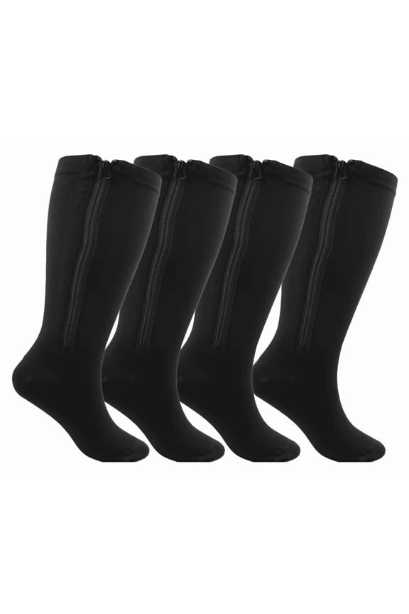 Compression Socks Women & Men: Plus Size Compression Socks for Women Wide Calf 15-20mmHg, Zipper Compression Socks Women for Nurses, Post-Surgery & Pregnancy