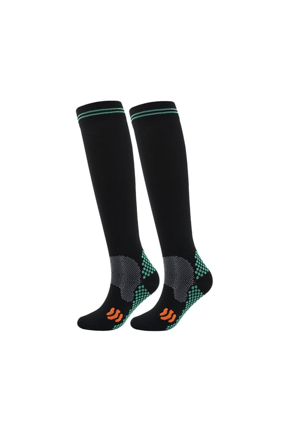 Compression Socks for Women & Men VLOOCKLE Soccer Socks Sport Knee High Socks Calf Compression Athletic Socks for Running Athletic Cycling Hiking Black