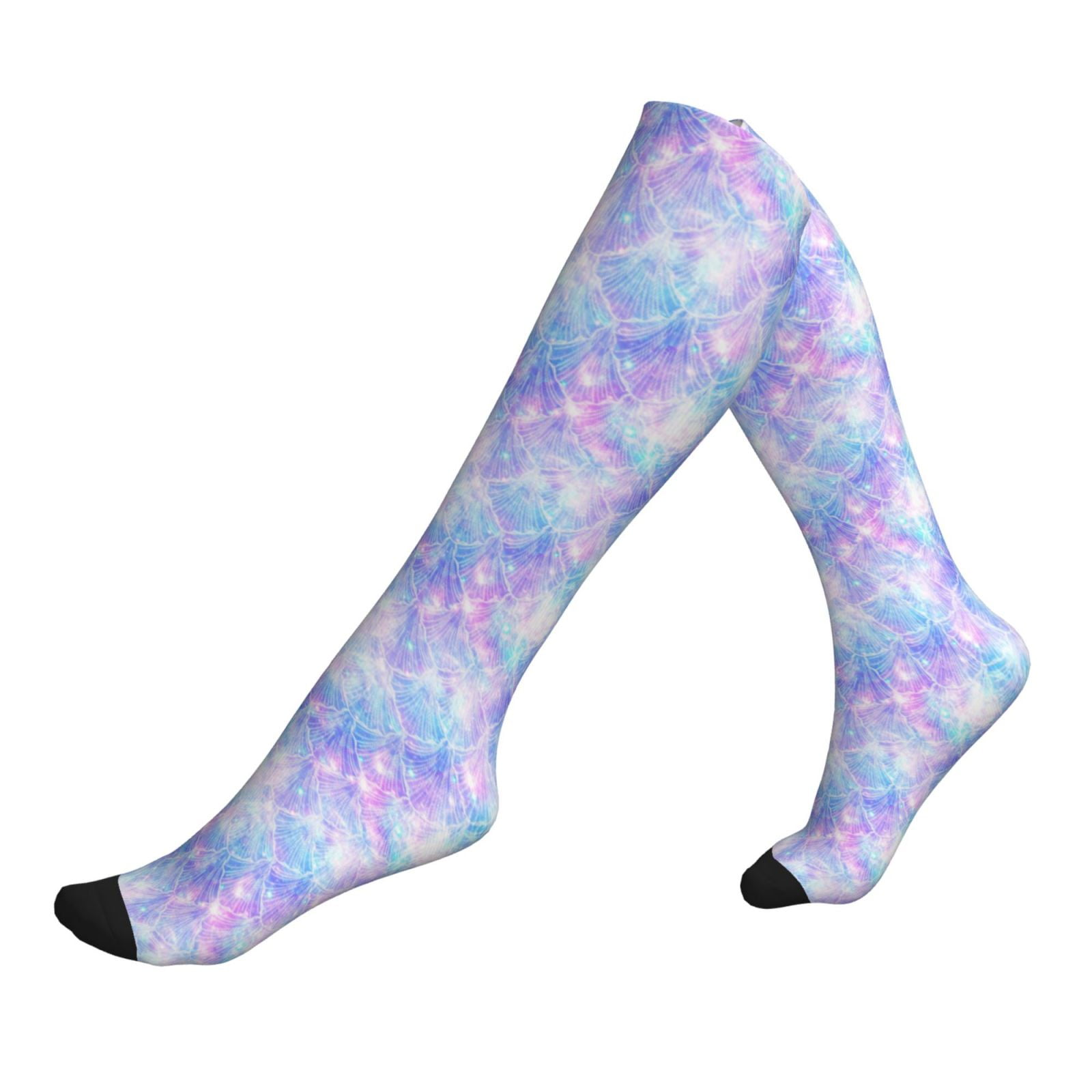 Compression Socks for Women and Men - bright blue shiny fish scale 15 ...