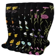 Compression Socks for Women Wide Calf, LOFIR 3 Pack Plus Size Knee High 20-30 mmHg Support Stockings, Nylon Socks for El