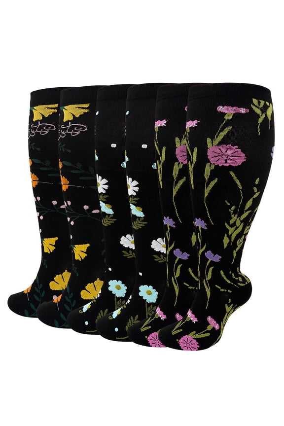 Compression Socks for Women Plus Size –LOFIR Wide Calf Large Knee High 20-30 mmHg Support Stockings – Nylon Circulation Socks for Elderly Recovery Pain Relief Sports 3XL