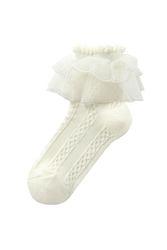 Socks for Women Ruffle Lace Socks Women Socks Ruffle Lace Decor Thin High Elasticity Anti Slip Soft Breathable Solid Color Sweat Absorption No Odor Winter Sock