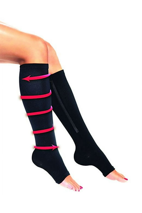 Compression Socks by BulbHead - Pair, S/M, Black