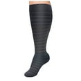 thumbnail image 1 of Compression Socks for Men Big & Tall 2X-4X Plus Size Casual Stripe Printed Over-the-Calf Breathable Athletic Workout Running Long Sock, 1 of 2
