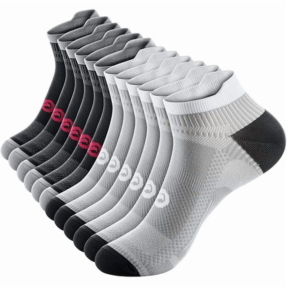 Compression Socks for Men & Women, 2/4/6 Pairs Ankle Running Socks with Arch Support, Ankle Support, Plantar Fasciitis