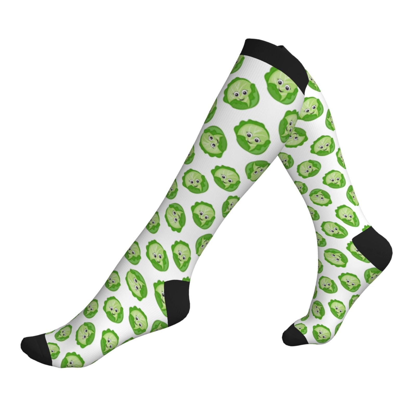 Compression Socks for Men Women -Bright Cabbage Cute Eyes Funny Knee ...