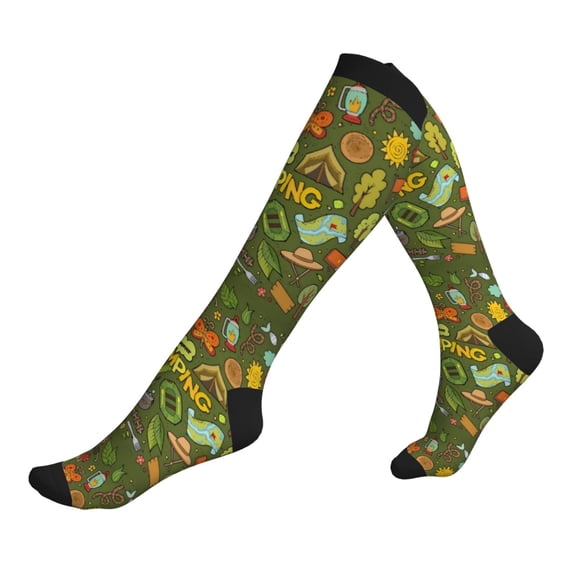 Compression Socks for Men Women -Camping 1 Knee High Compression Stockings for Men Women