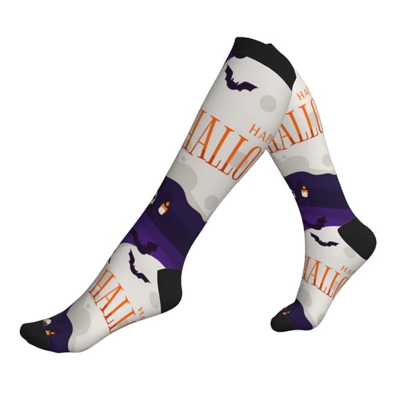 Compression Socks for Men Women -Cute Halloween Ghost Knee High Compression Stockings for Men Women