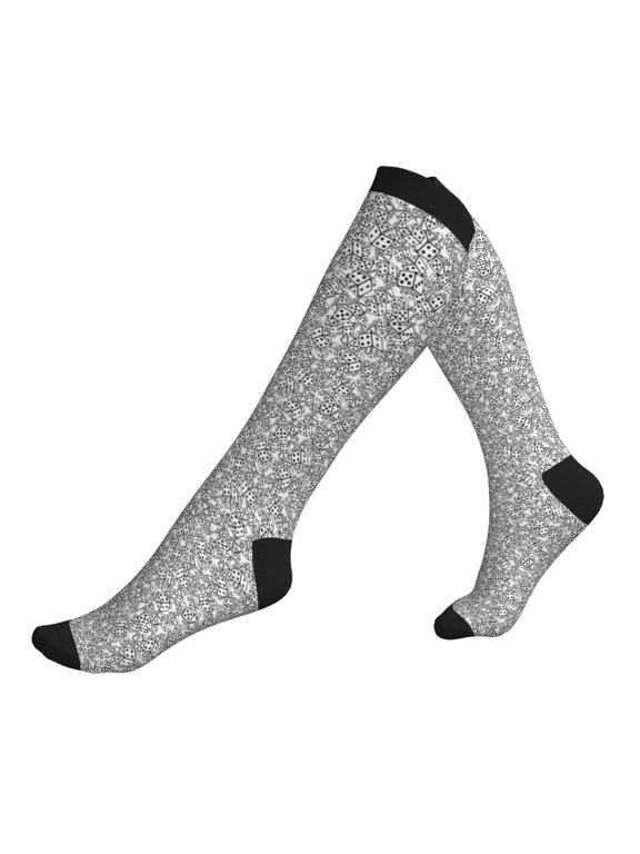 Compression Socks for Men Women -Dice Cubes Knee High Compression Stockings for Men Women