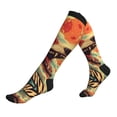 thumbnail image 1 of Compression Socks for Men Women -Fiery Wild Dog Illustration Knee High Compression Stockings for Men Women, 1 of 5