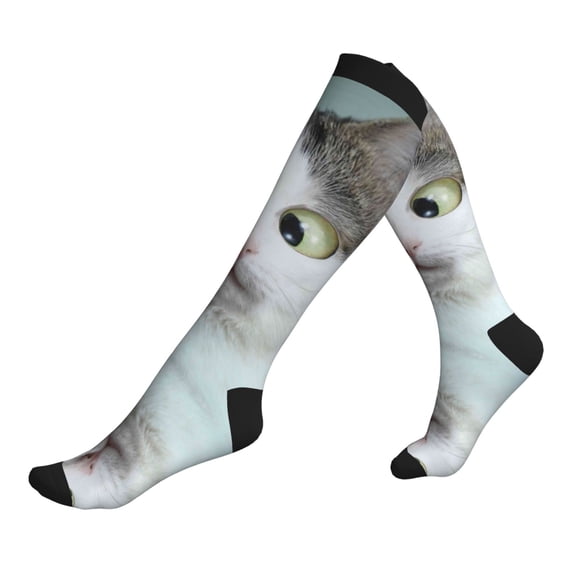 Compression Socks for Men Women -Funny Cat Knee High Compression Stockings for Men Women