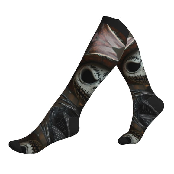 Compression Socks for Men Women -Halloween Funny Skeleton Knee High Compression Stockings for Men Women