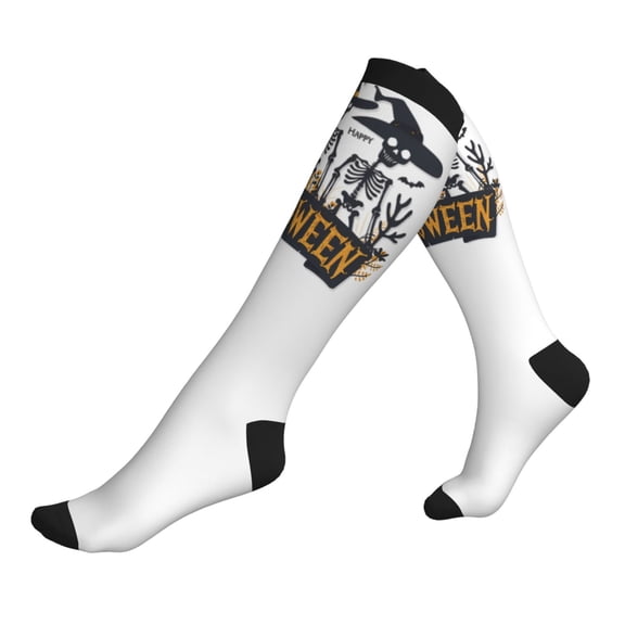 Compression Socks for Men Women -Halloween Skeleton 3 Knee High Compression Stockings for Men Women