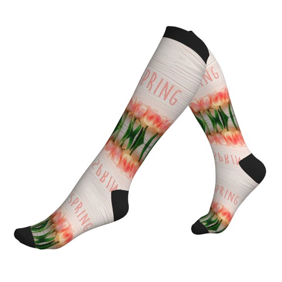 Compression Socks for Men Women -Hello Spring Knee High Compression Stockings for Men Women