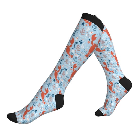 Compression Socks for Men Women -Lobsters Knee High Compression Stockings for Men Women