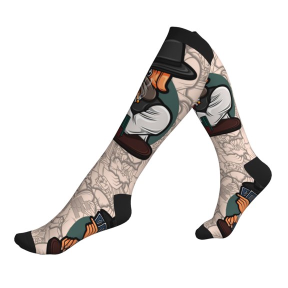 Compression Socks for Men Women -Pug Dog Knee High Compression Stockings for Men Women