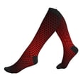 thumbnail image 1 of Compression Socks for Men Women -Red Geometric Perforated Knee High Compression Stockings for Men Women, 1 of 5