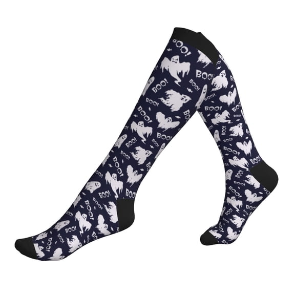 Compression Socks for Men Women -Spooky Halloween Knee High Compression Stockings for Men Women