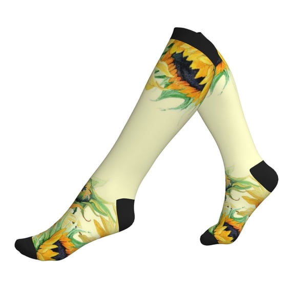 Compression Socks for Men Women -Sunflowers (3) Knee High Compression Stockings for Men Women