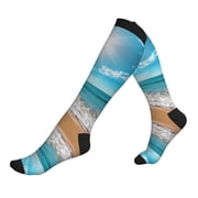 Compression Socks for Men Women -Sunny Ocean Waves Knee High Compression Stockings for Men Women