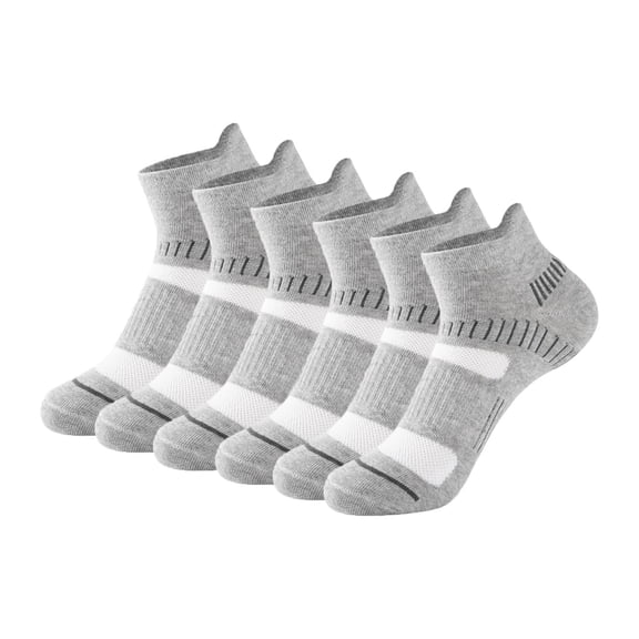 Compression Socks for Unisex Men and Women , Ankle Soft Moisture-Wicking Socks , Athletic Cushioned Low Cut Running Socks for a Secure Fit - 6 Pairs