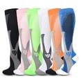 thumbnail image 1 of Compression Socks for Woman & Man Unisex 20-30mmHg Knee high Plus Size Wide Calves for Flying Running, 1 of 6
