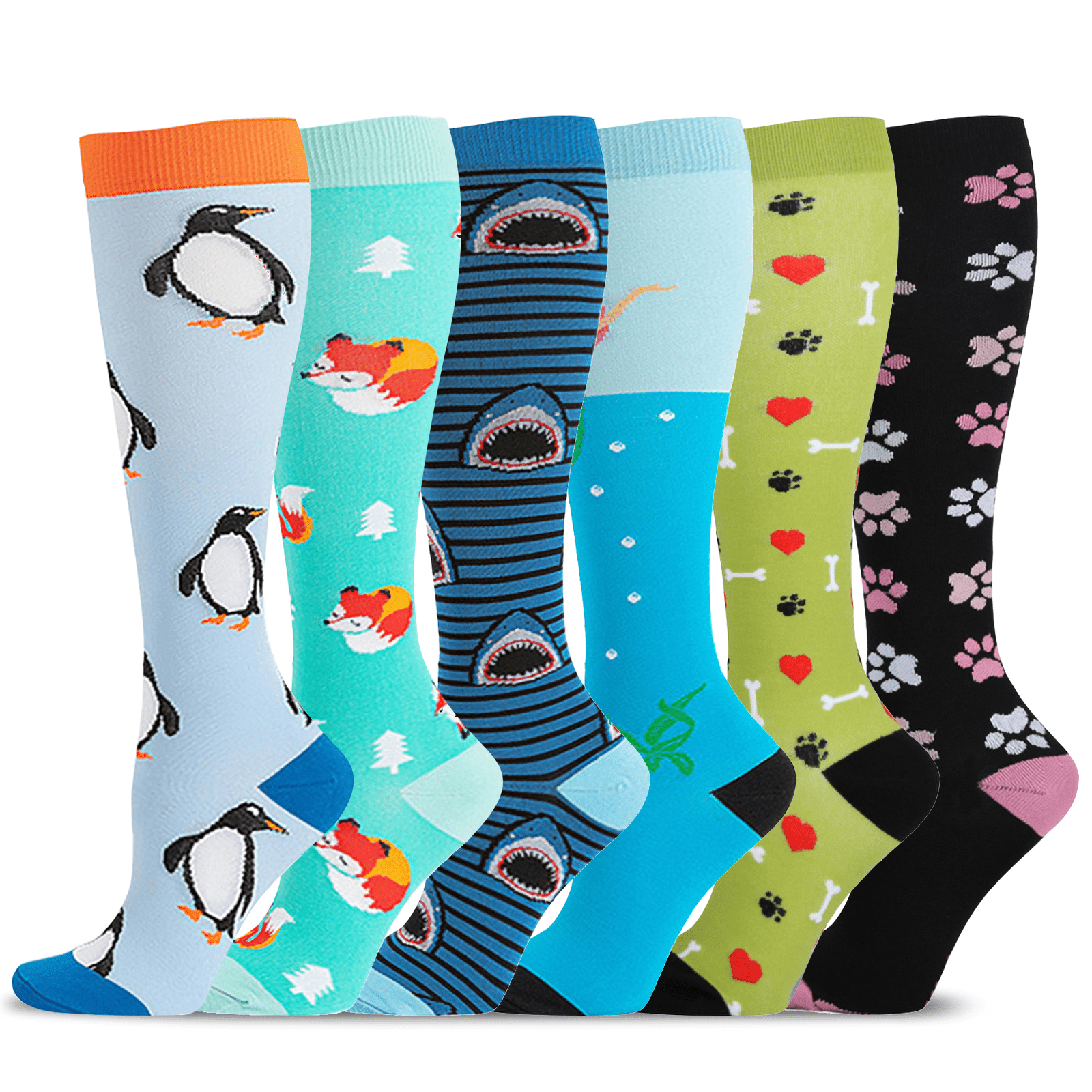 Compression Socks for Women Circulation 2030mmHg Crazy, Cute, Socks
