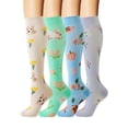 thumbnail image 1 of Compression Socks for Women Circulation Knee High 4 Pairs for Nurses, Running, Travel, Athletic，Style 1, 1 of 5