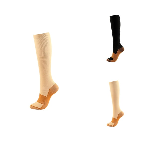 Compression Socks for Women Copper Fiber Compression Nylon Pressure Calf Socks Outdoor Sports Sequential Socks