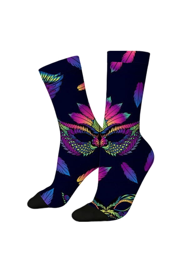Compression Socks for Women Cute Animal Knitted Mid Calf Soft Comfort Mens Socks Blue One Size