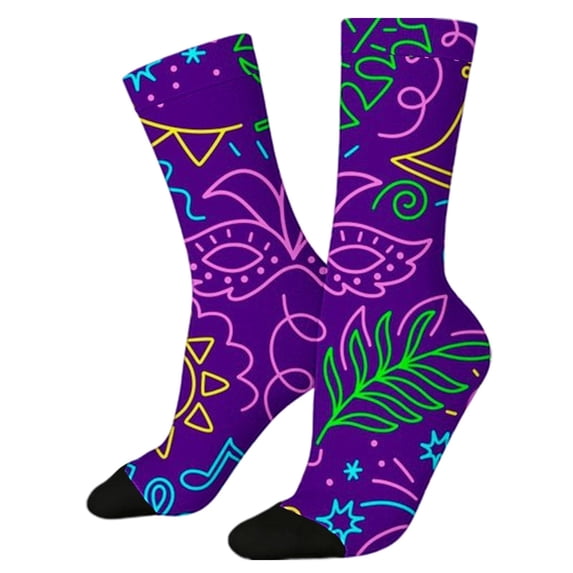 Compression Socks for Women Cute Animal Knitted Mid Calf Soft Comfort Mens Socks Pink One Size