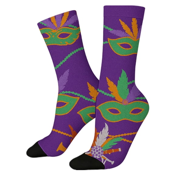 Compression Socks for Women Cute Animal Knitted Mid Calf Soft Comfort Mens Socks Purple One Size