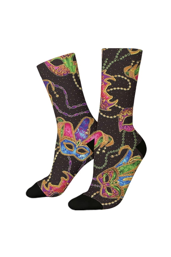 Compression Socks for Women Cute Animal Knitted Mid Calf Soft Comfort Mens Socks Purple One Size
