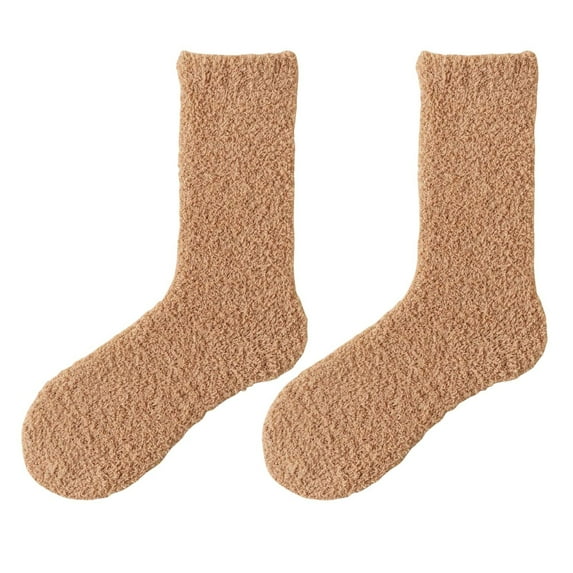 Compression Socks for Women - Fall Winter Coral Long House Socks, Thick Warm Design Soft Shed-Resistant, Sleep Comfort Socks for Diabetic Care