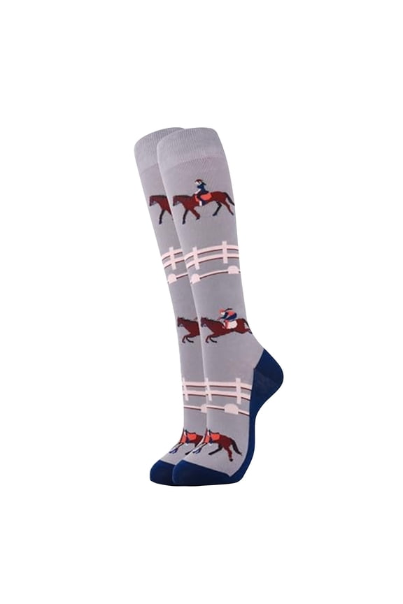 Compression Socks for Women Fashion Casual Versatile Calf Knee High Soft Mens Socks Blue One Size