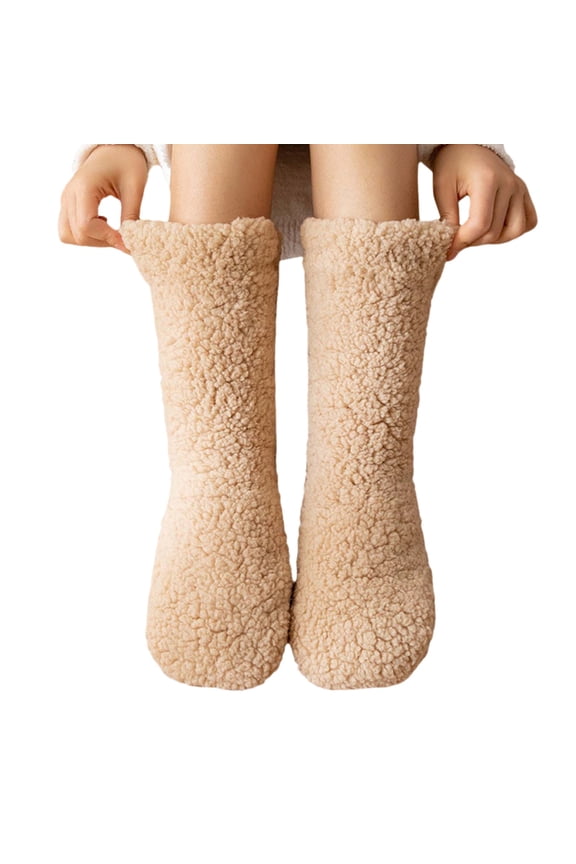 Compression Socks for Women, Floor Socks Adult Sleep Socks Winter Snow Socks Home Month Socks Leg Cover, Socks(Khaki,One Size)