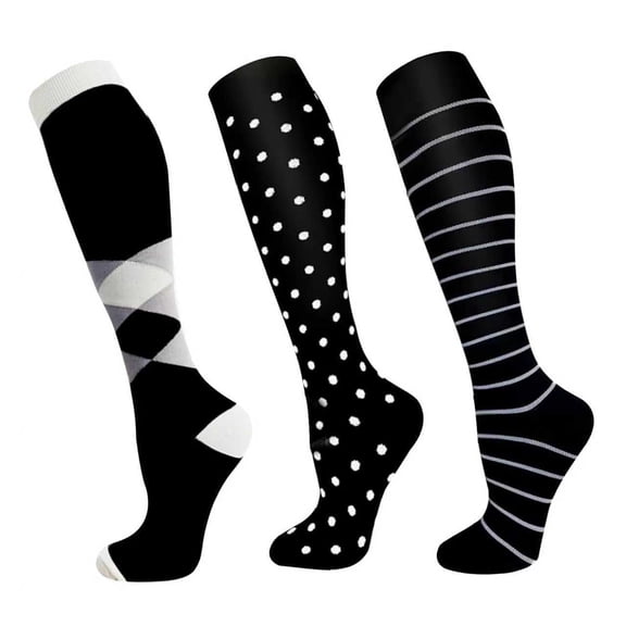 Compression Socks for Women & Men (3 Pairs) 20-30 mmHg is Best Support for Athletic Running Cycling(S/M)